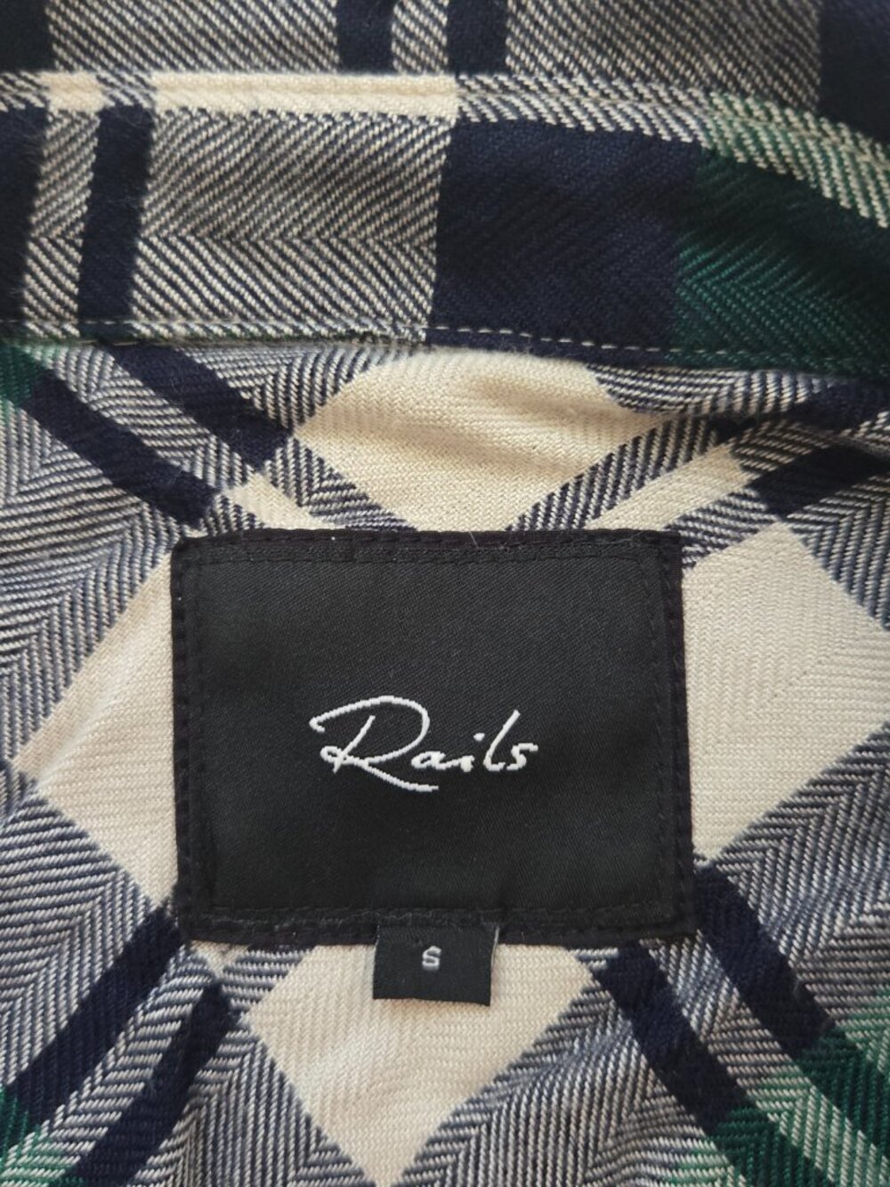 NWOT Rails Hunter Forest Navy Stone GREEN Plaid Flannel NAVY BLUE - Picture 2 of 8